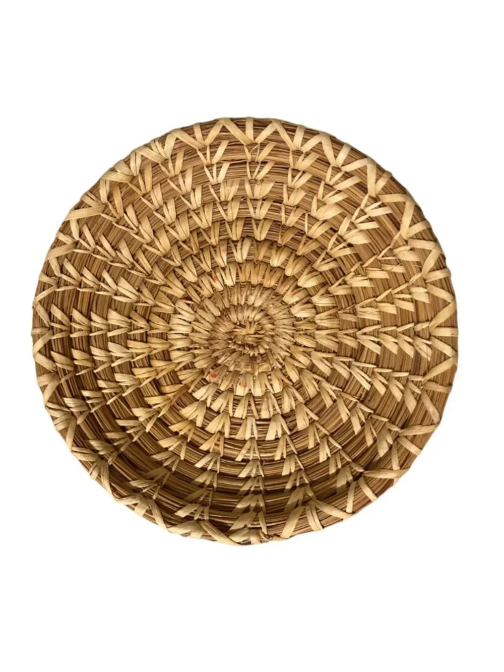 Vintage Tohono O'odham Papago TO Handmade Round Native American Basket
